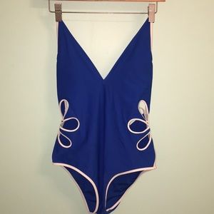 Blue Cut Out Aerie One Piece